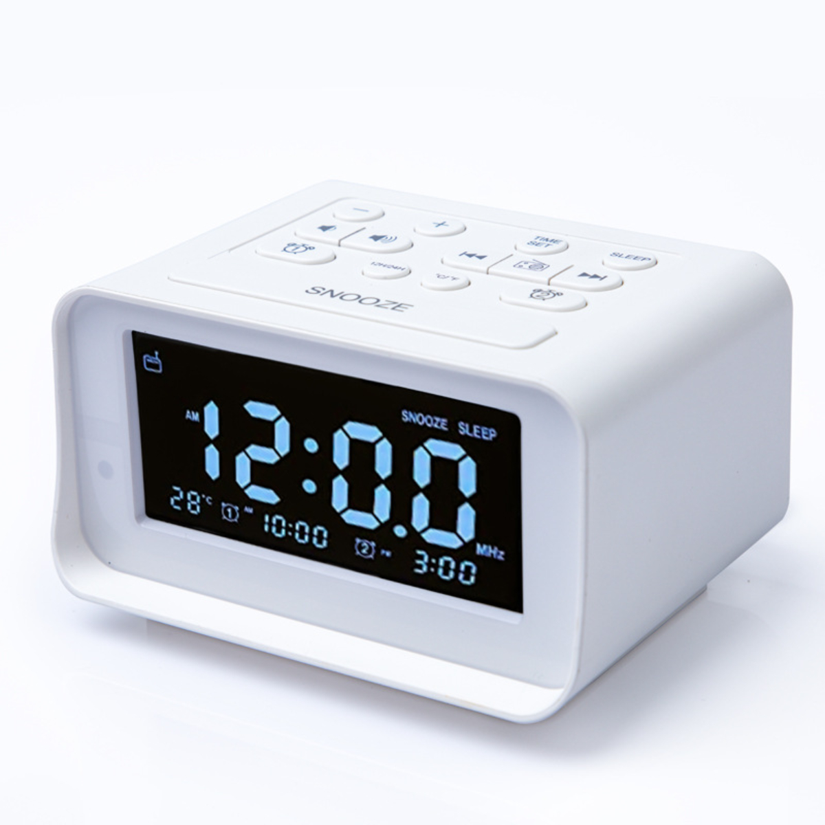 mit BYTELIKE Alarm LED-Digital-Schlafzimmerwecker-Radio USB-Ladeanschluss