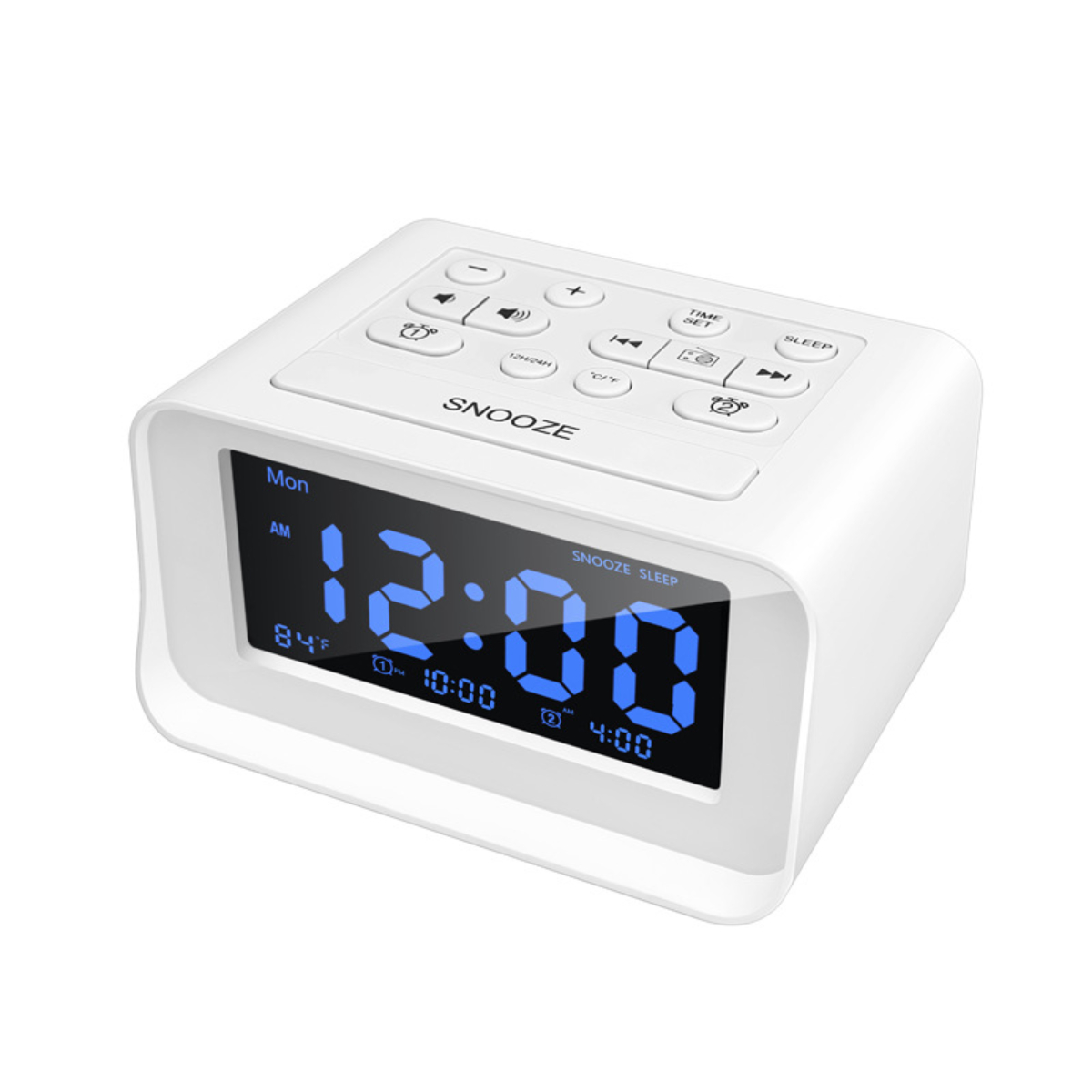 BYTELIKE LED-Digital-Schlafzimmerwecker-Radio mit USB-Ladeanschluss Alarm