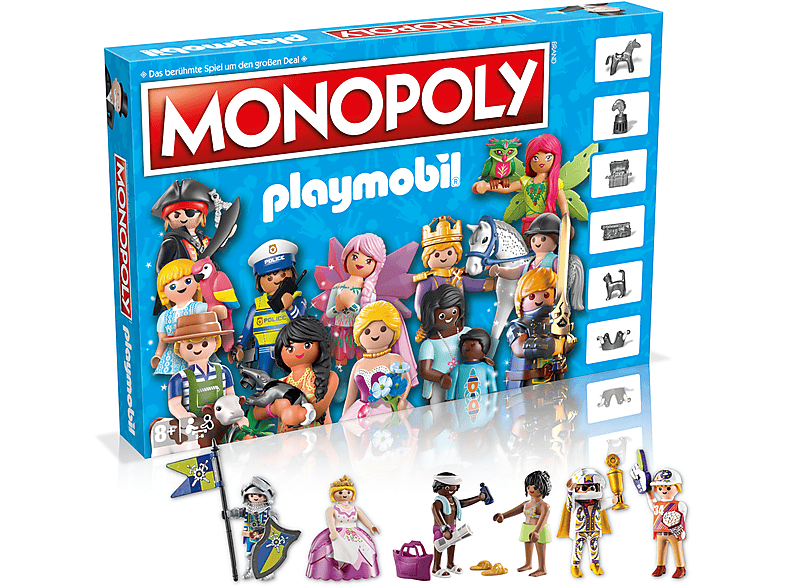 WINNING MOVES Monopoly - Playmobil + 6 extra Spielfiguren Brettspiel