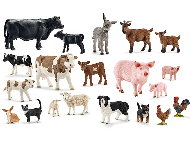 SCHLEICH Bauernhof-Set mit 20 Tieren Spielfiguren