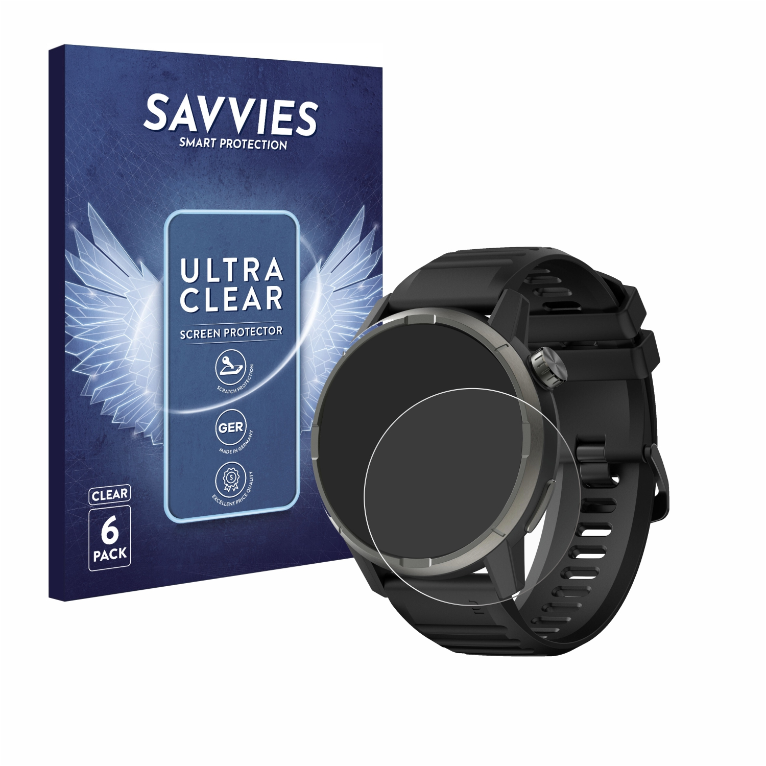 SAVVIES Coros) Schutzfolie(für Kiprun by klare 6x 900 GPS