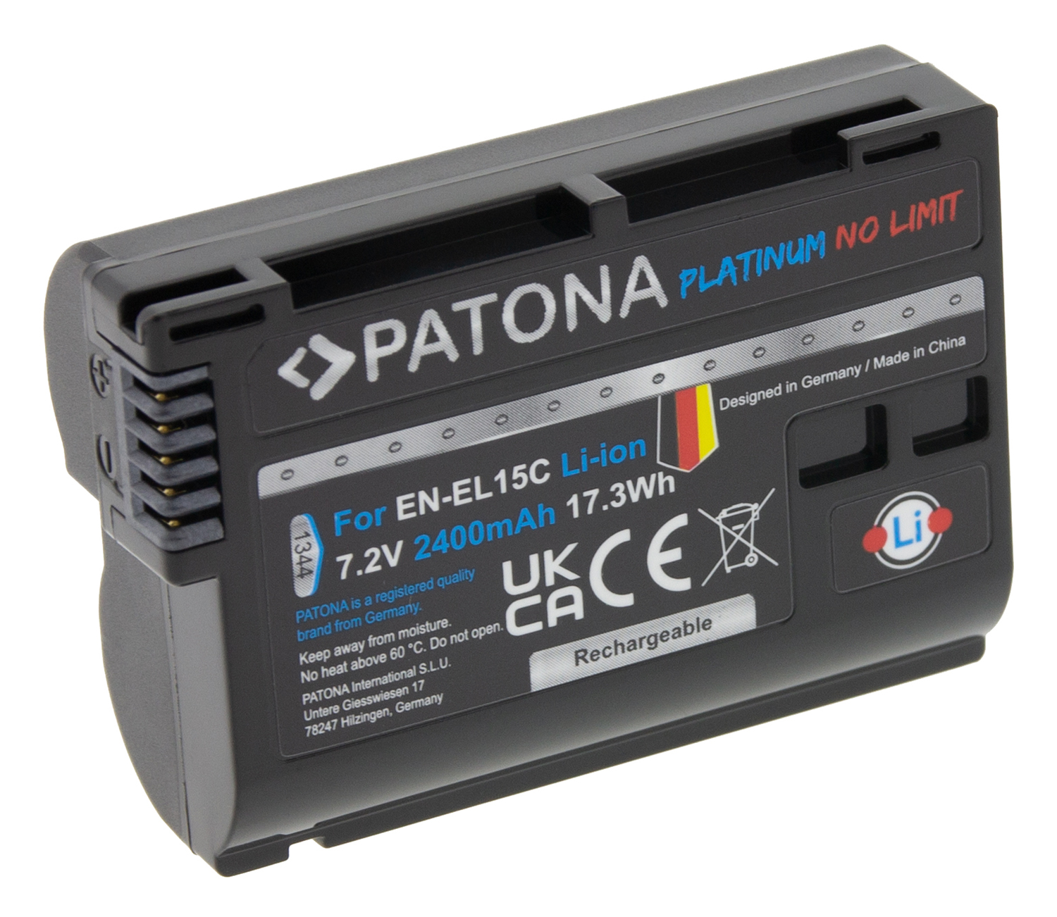 PATONA 2x kompatibel Z5 EN-EL15C Ersatzakku, Li-Ion mit Nikon Volt, 2250 mAh für 7 passend
