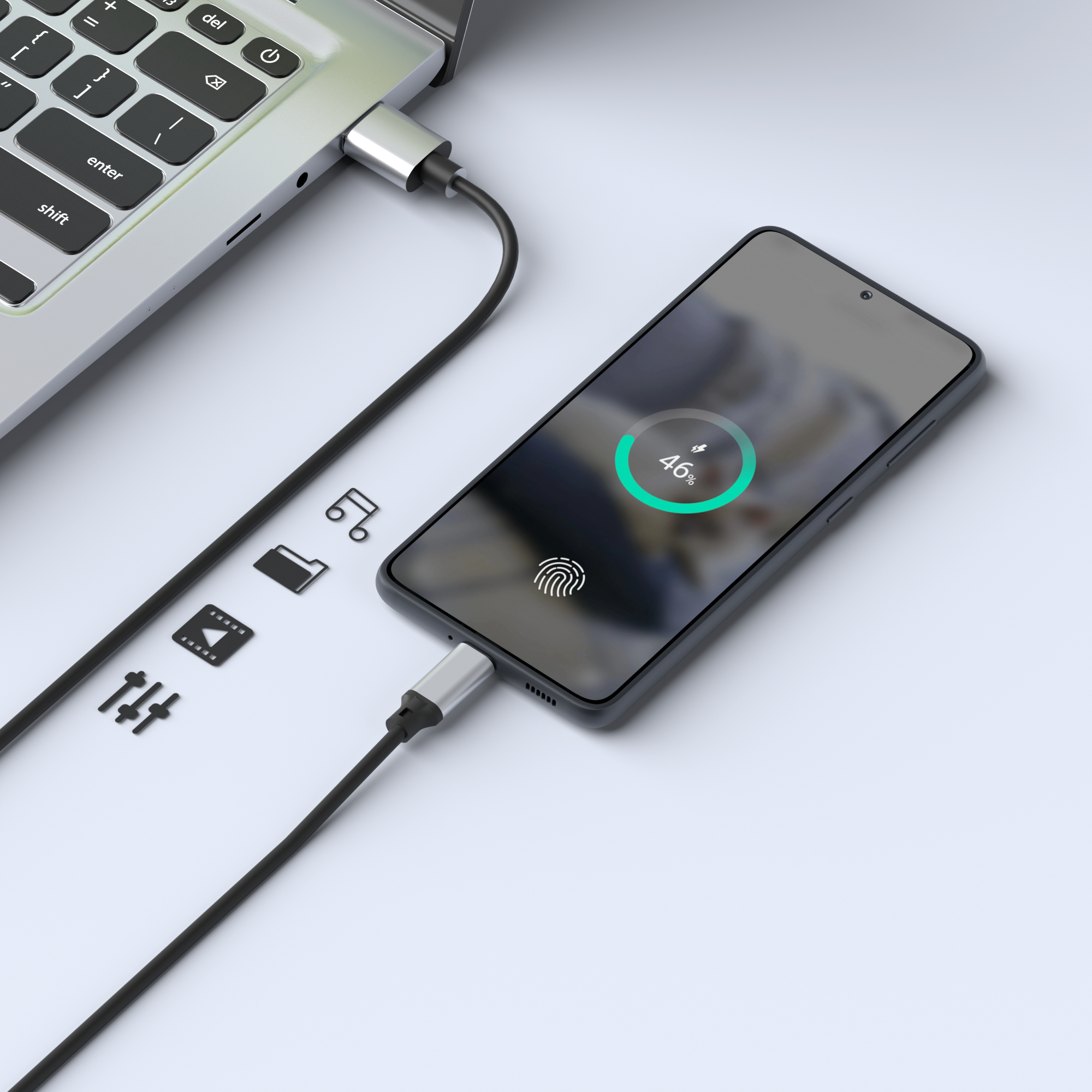 kabel meter zu USB-A USB-C ROLIO USB 1 kabel USB 3.2