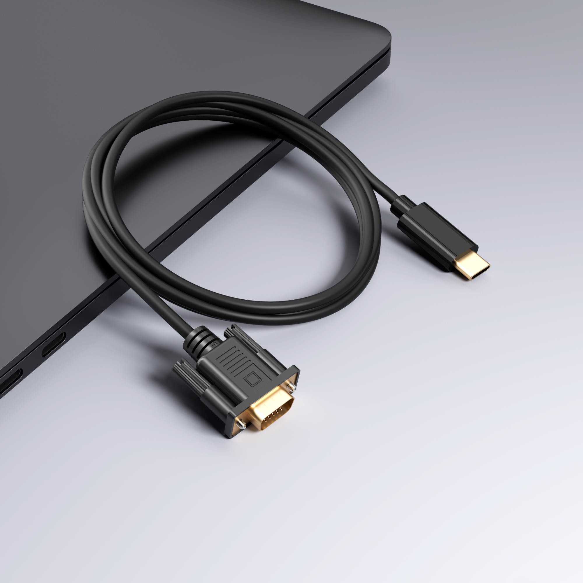 ROLIO USB-C zu kabel, Schwarz kabel USB VGA meter 1