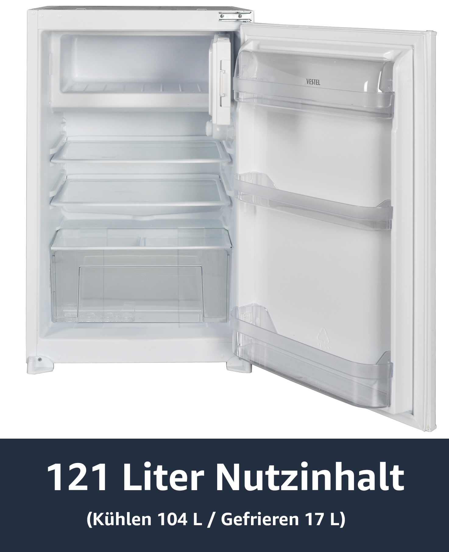 VESTEL VEKF2115 Einbaukühlschrank (F, 875 mm hoch, Weiß)