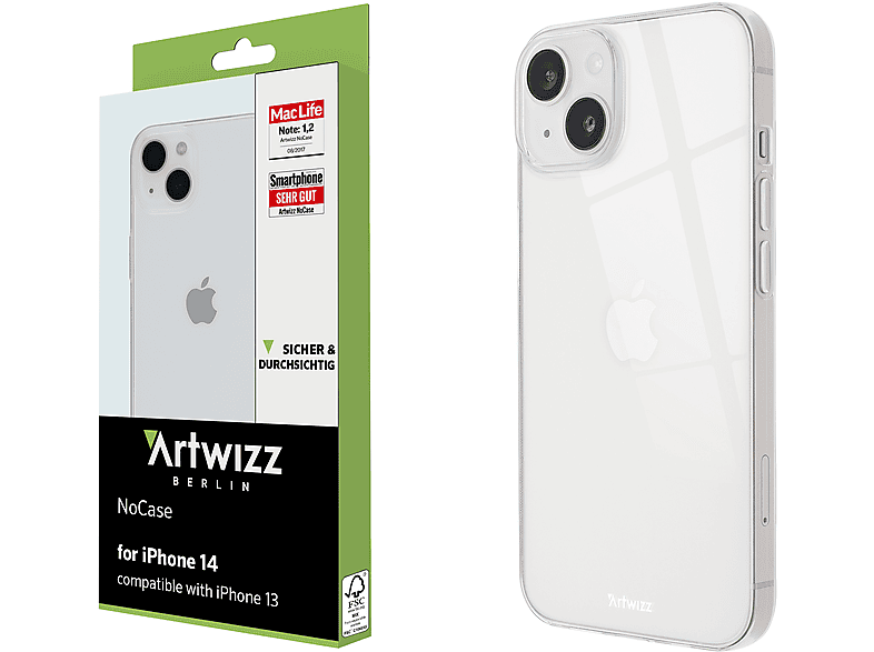 ARTWIZZ Backcover, NoCase, Apple, iPhone 14, Transparent