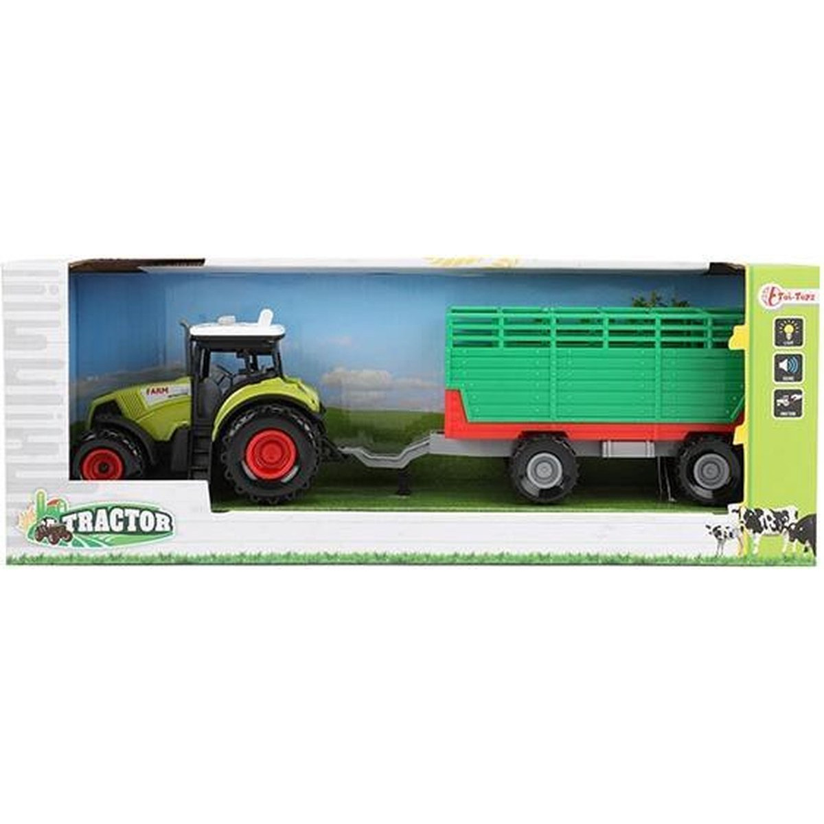 Spielzeugfahrzeug TOI-TOYS Traktor mit Transportanhänger