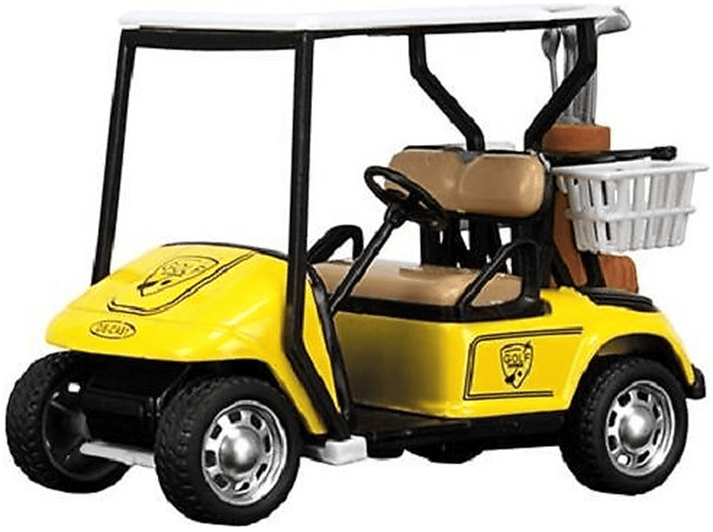 TOI-TOYS Metal World Golfwagen (gelb, Maßstab 1:20) Spielzeugfahrzeug