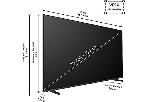 TOSHIBA 70UA5D63DGY LED TV (Flat, 70 Zoll / 177 cm, UHD 4K)