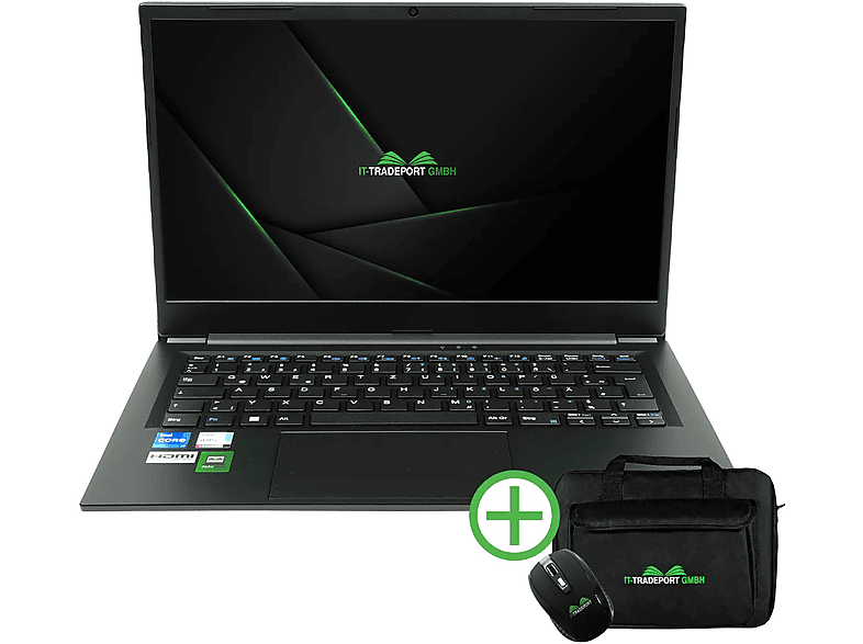 IT-TRADEPORT JodaBook \'Spark\' S14, fertig eingerichtet, Notebook mit 14 Zoll Display, Intel® Core™ i7 Prozessor, 32 GB RAM, 500 GB SSD, Schwarz