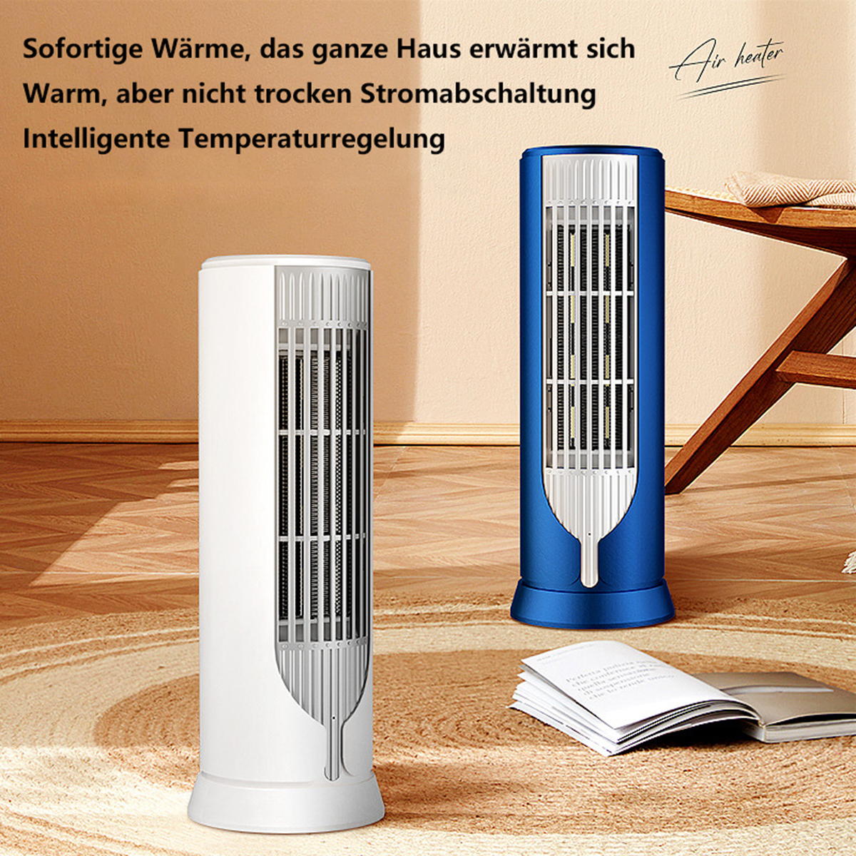 BYTELIKE 1000W Rocking Head Mute Desk Heater Office Raumgröße: and Heizlüfter Home 30 m²) Foot Electric Heater Watt, (1000 Warmer Hand Heater Small