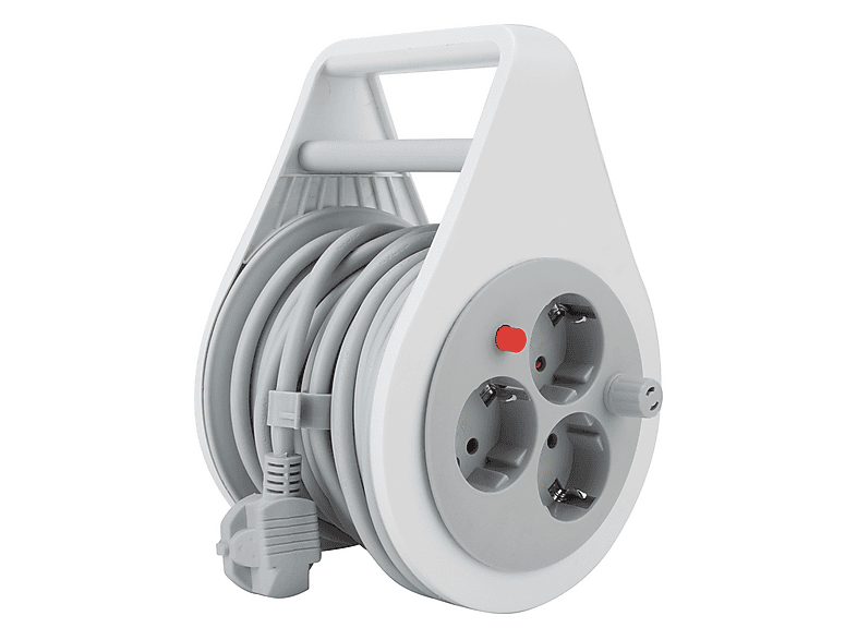 Zenitech Kabeltrommel 3 Meter Mit 4 Steckdosen - Sicher & Praktisch Für Haushalt & Werkstatt