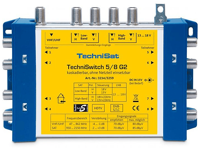 TechniSwitch 5/8 (Grundeinheit) TECHNISAT G2 Multischalter DC-NT