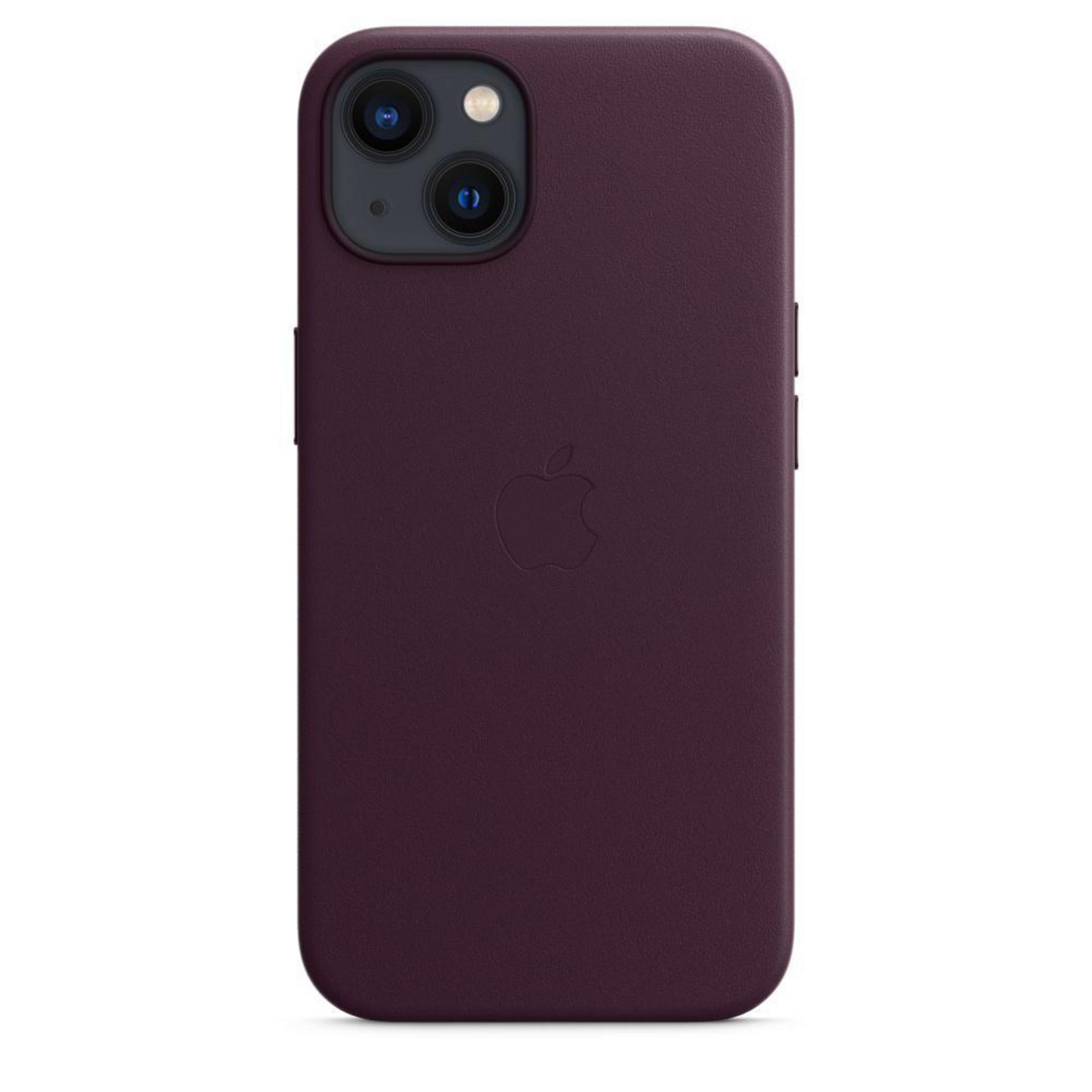 Eine violette iPhone-Hülle mit dem Apple-Logo. Die Kameramodule und Tasten sind sichtbar.