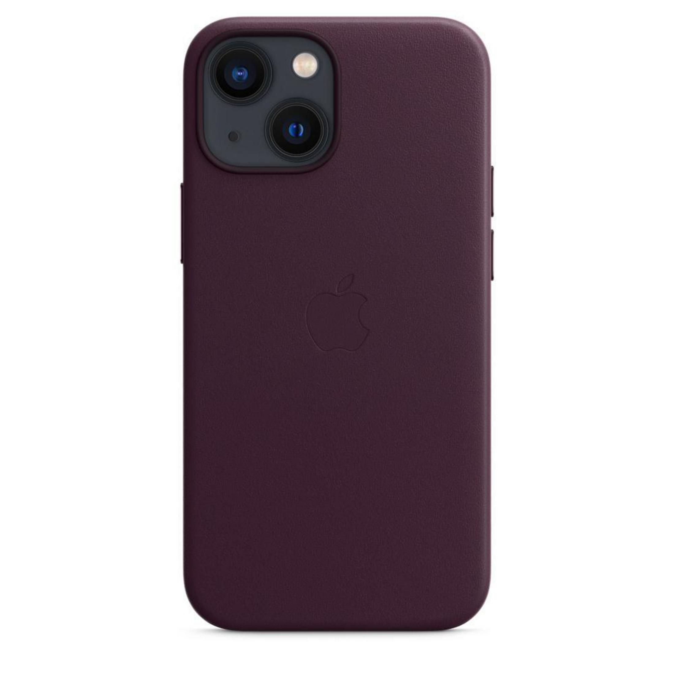 Lila Handyhülle mit Kameraausschnitt und Apple-Logo.