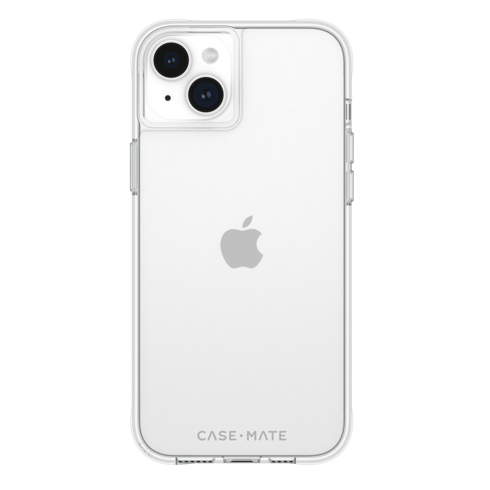 Klare Case-Mate iPhone-Hülle. Zeigt die Rückseite des Telefons mit Apple-Logo.