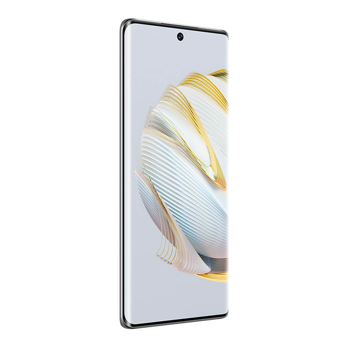 Widok profilu smartfona, wyświetlający biały ekran z falistym wzorem.