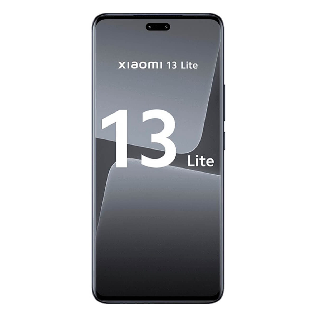 Un telefono nero Xiaomi 13 Lite con il nome del telefono visualizzato sullo schermo.