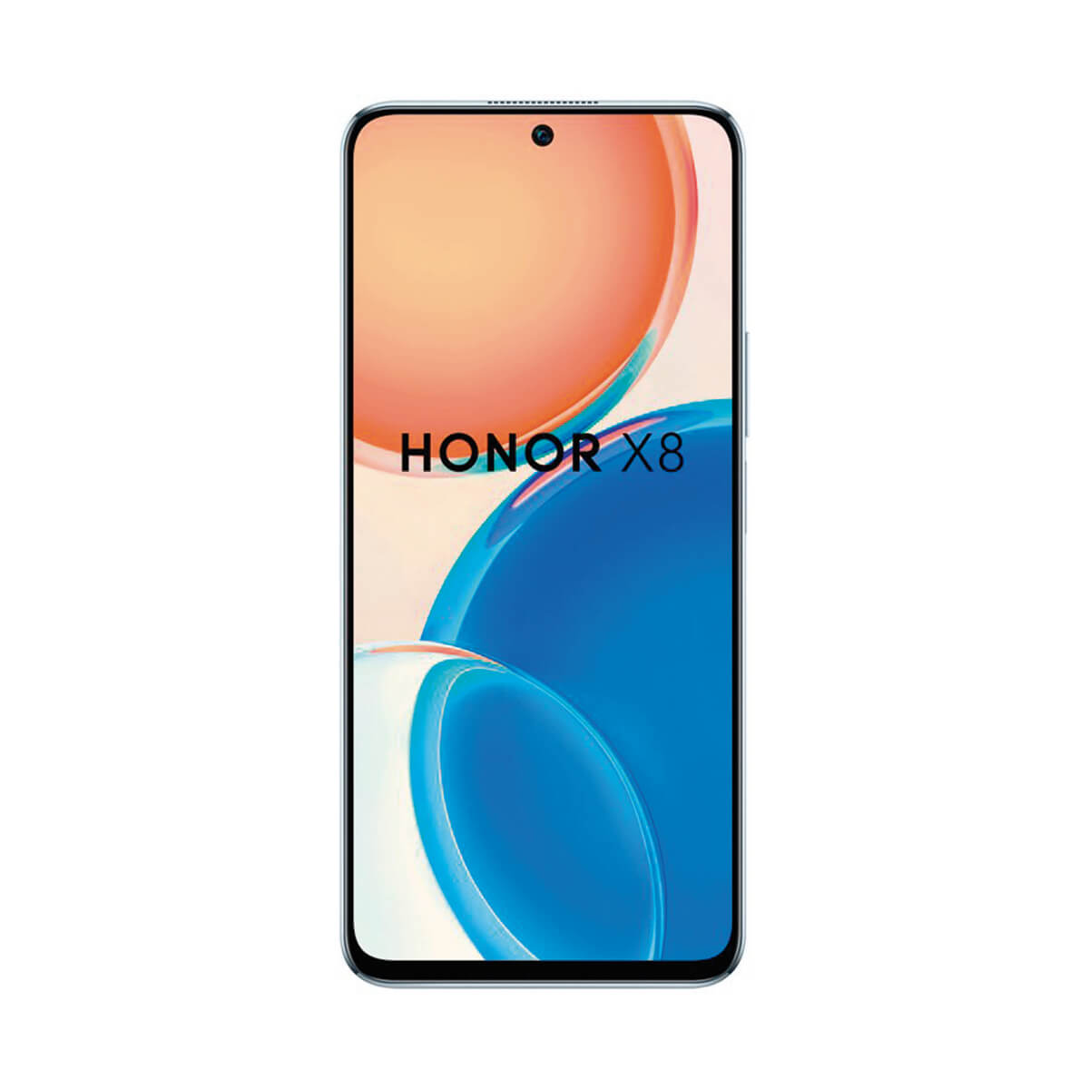Honor X8 Smartphone, Text 'Honor X8' wird auf dem Bildschirm angezeigt.
