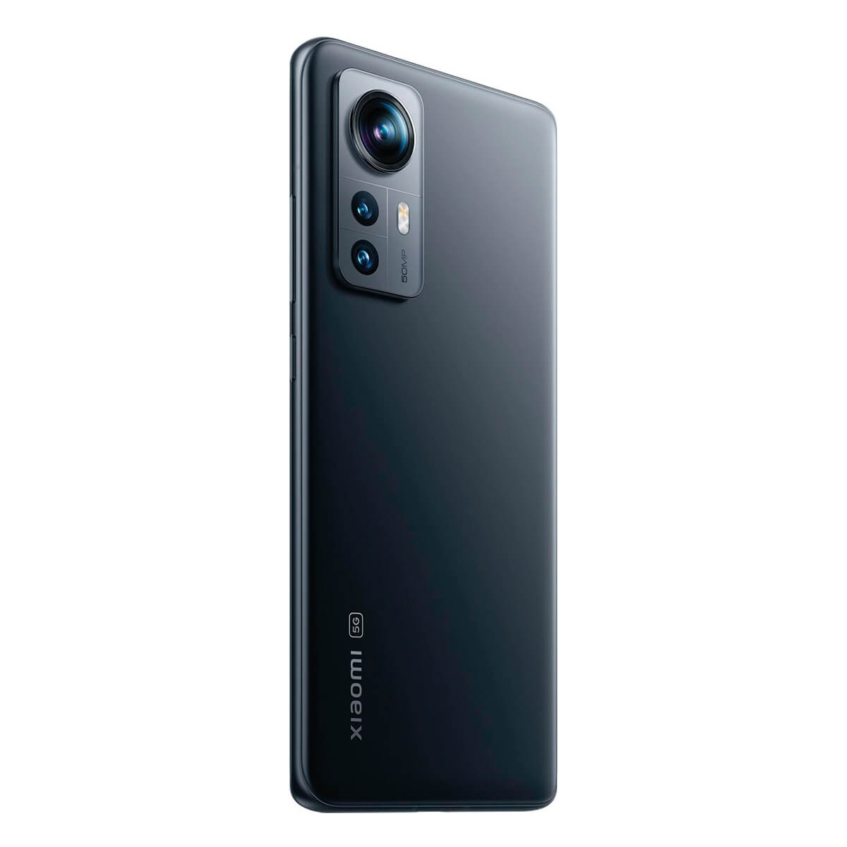 Schwarzes Xiaomi-Telefon, Rückansicht, mit drei Kameras und Xiaomi-Logo.