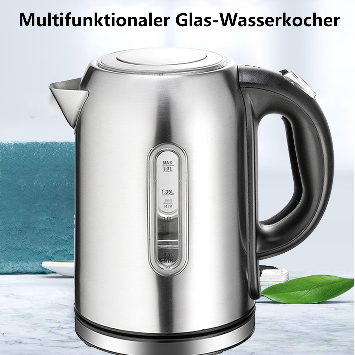 BYTELIKE Edelstahl-Wasserkocher Haushalt Wasser große Silber kochendes 1,7 Wasserkocher, Liter Kapazität