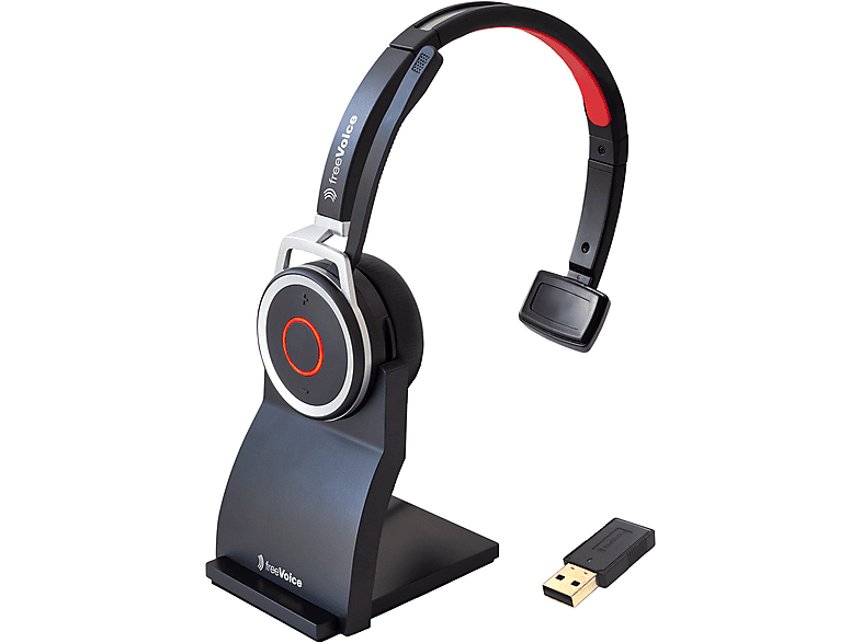 FREEVOICE Space Mono NC Over-ear Headset Bluetooth Schwarz Charger, inkl