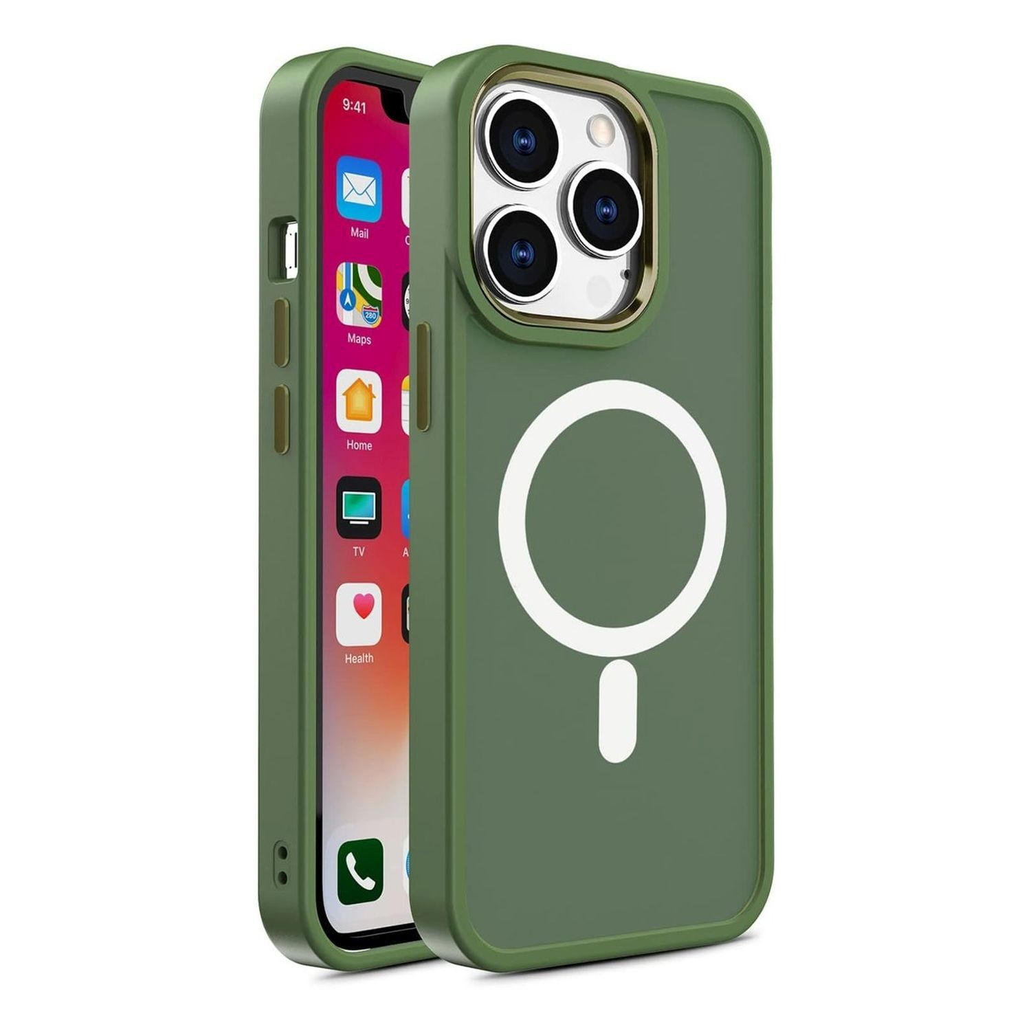 Apple, Backcover, Matte iPhone 15, Grün COFI Hülle, Color MagSafe