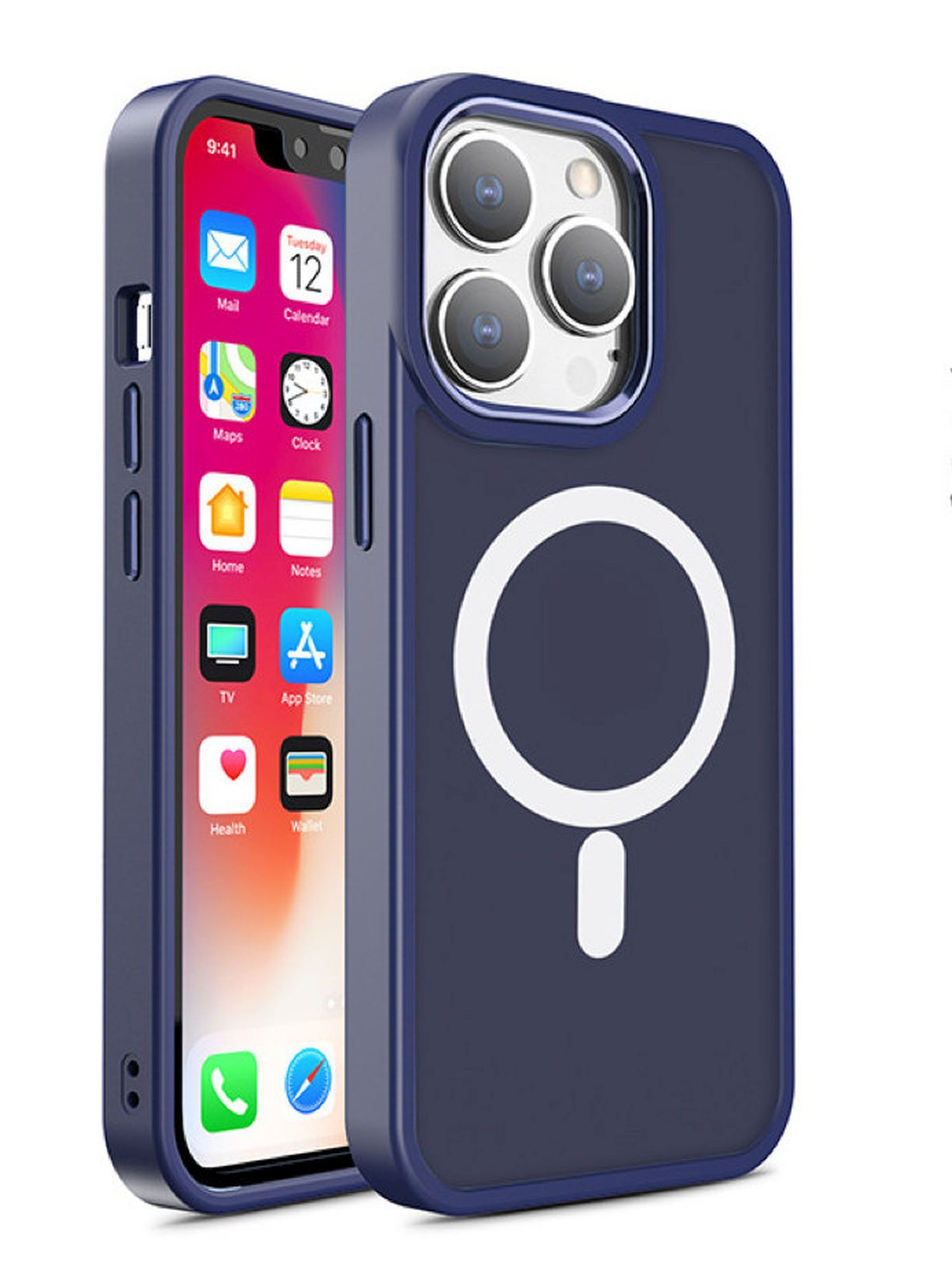 COFI Matte MagSafe Color Hülle, 15 Pro, Backcover, Marineblau iPhone Apple