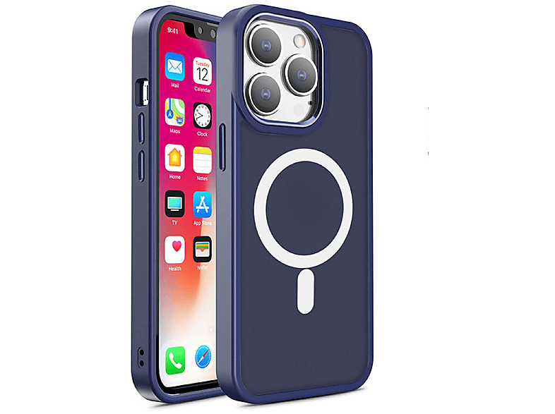 COFI Matte MagSafe Color iPhone Hülle, 15 Backcover, Pro, Apple, Marineblau