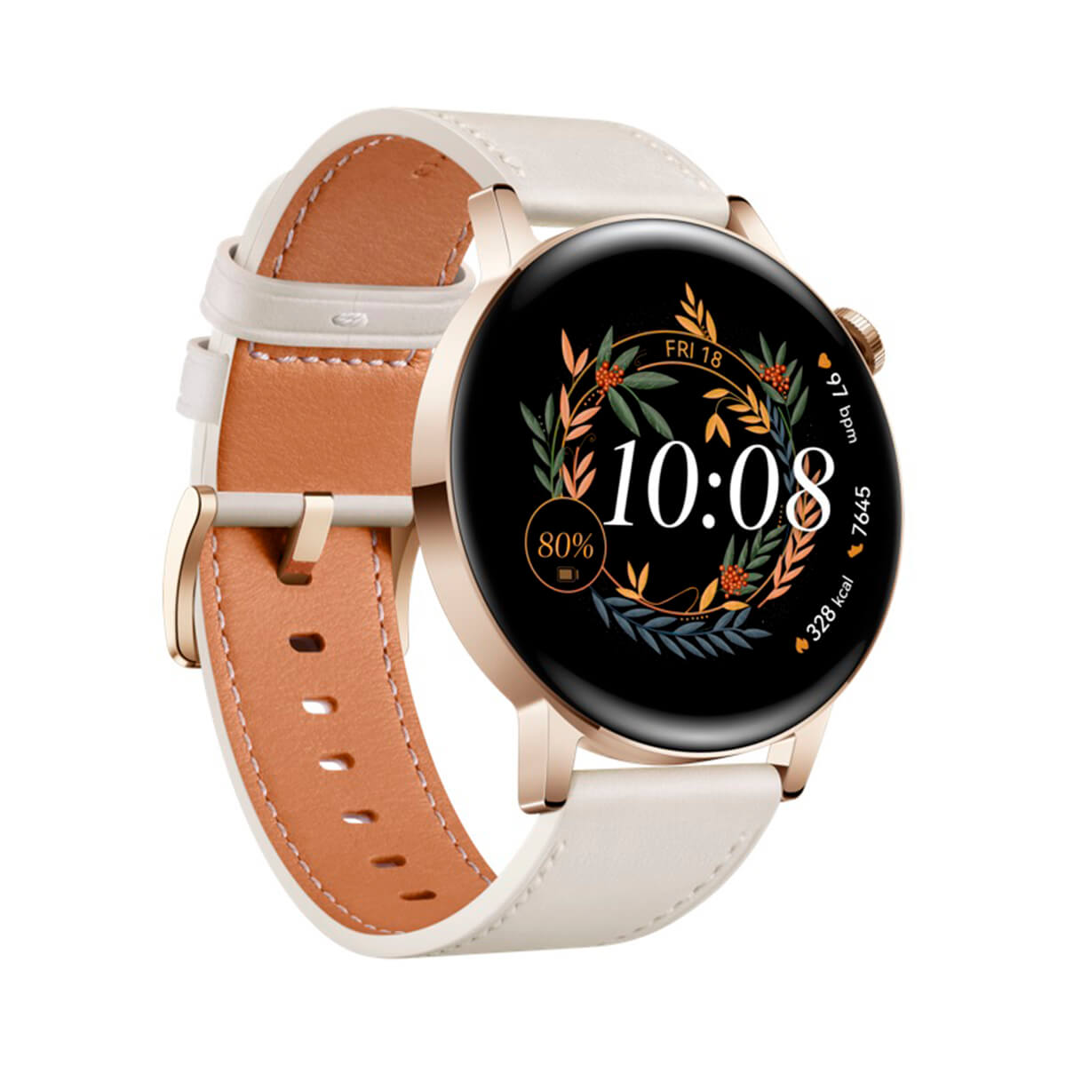 HUAWEI Watch GT 3 Smartwatch Stahl, Weiß Rostfreier