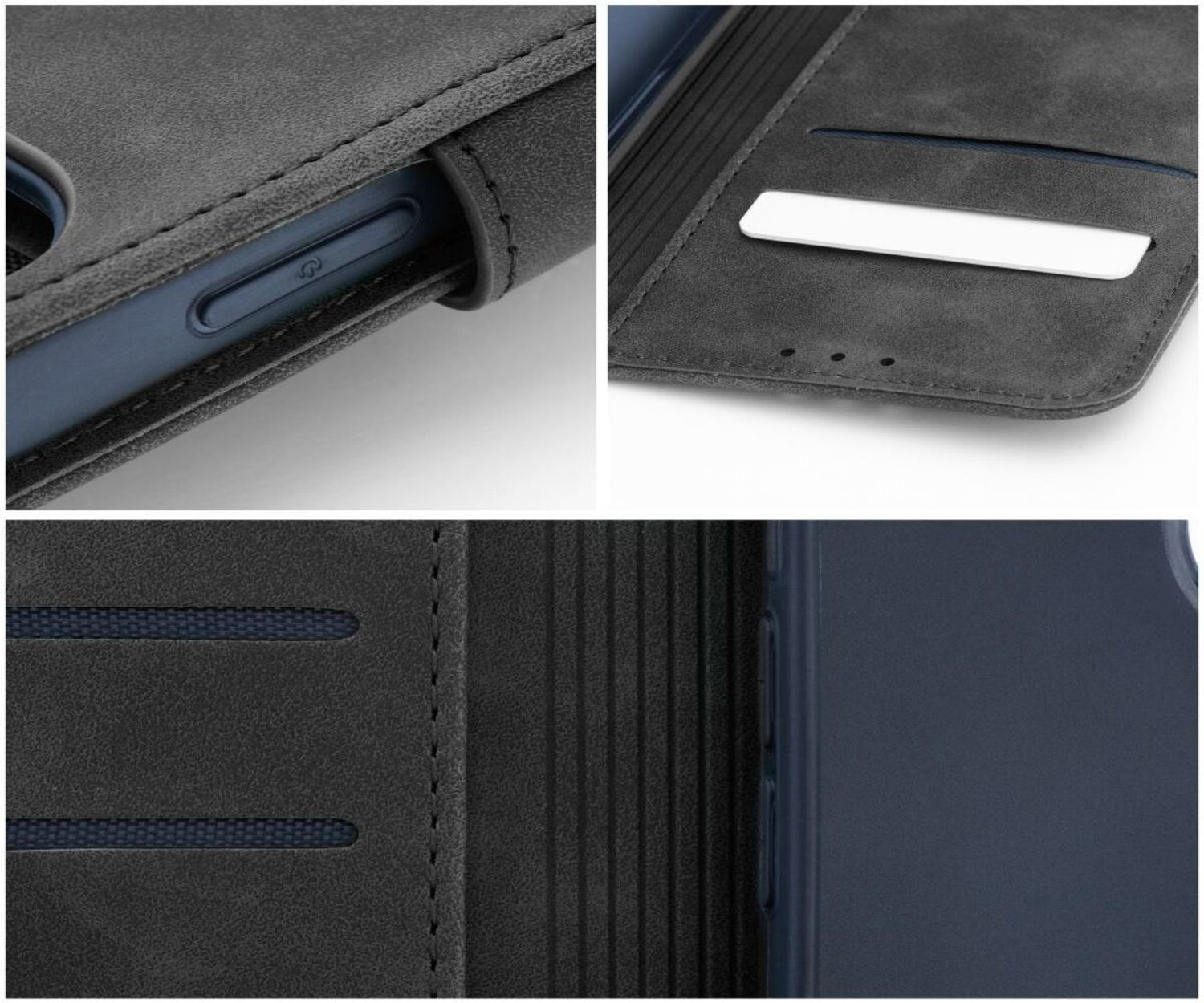 COFI Tender Magnet Tasche, 15 Plus, Apple, Schwarz Bookcover, iPhone
