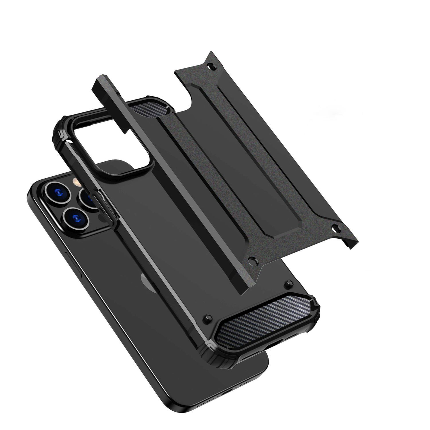 COFI 15 Plus, iPhone Panzerhülle, Backcover, Schwarz Hybrid Apple, Armor
