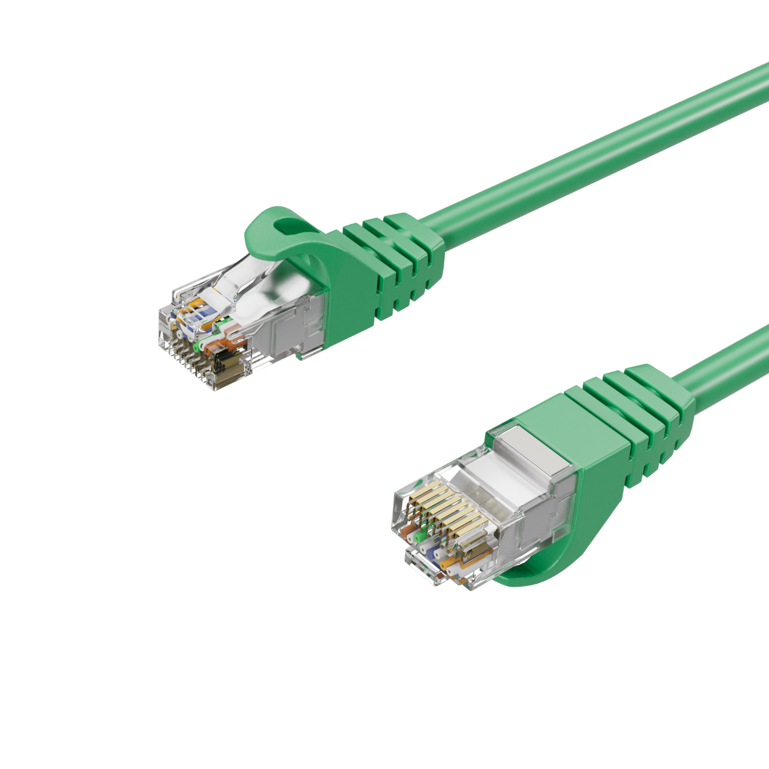 Patchkabel, 7 LAN-Kabel Gbit/s 1,50m Patchkabel 10 1,50 KABELBUDE U/UTP, RJ45 Rohkabel, m Grün, bis CAT Netzwerkkabel RJ45,