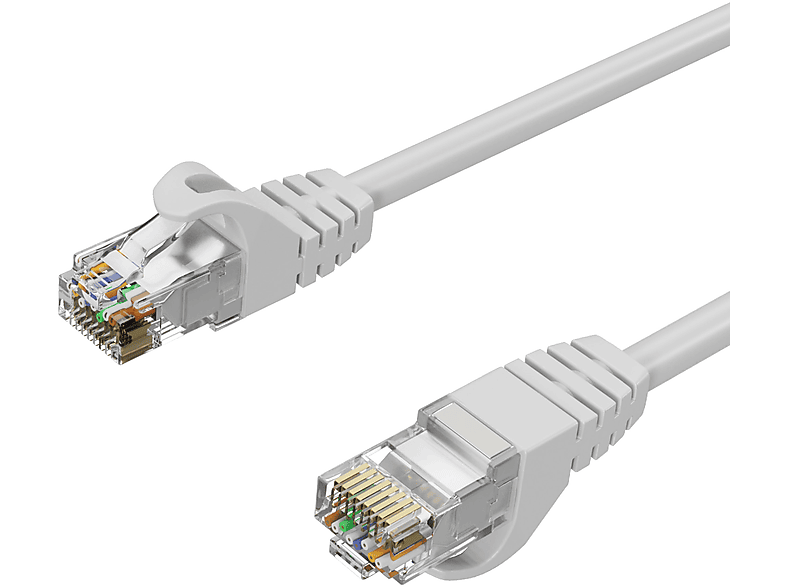 KABELBUDE Netzwerkkabel RJ45 Patchkabel, LAN-Kabel U/UTP, CAT 7 Rohkabel, bis 10 Gbit/s 0,25m Weiß, Patchkabel RJ45, 0,25 m