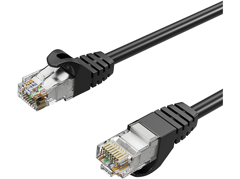 Patchkabel, 10 RJ45, Patchkabel 7,50 LAN-Kabel Netzwerkkabel Schwarz, RJ45 Rohkabel, KABELBUDE bis 7 CAT m 7,50m U/UTP, Gbit/s