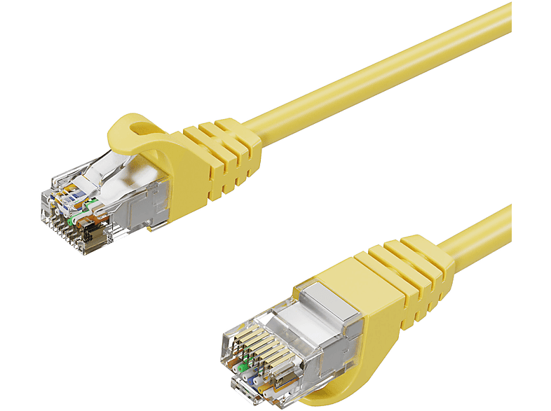 KABELBUDE Netzwerkkabel 7 Rohkabel, m RJ45 LAN-Kabel 20 Gbit/s bis 10 RJ45, Gelb, U/UTP, 20,00m Patchkabel CAT Patchkabel