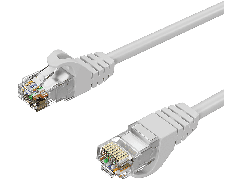 KABELBUDE Netzwerkkabel RJ45 Patchkabel, LAN-Kabel m 0,50 Rohkabel, Weiß, RJ45, CAT 0,50m 7 Gbit/s Patchkabel U/UTP, 10 bis