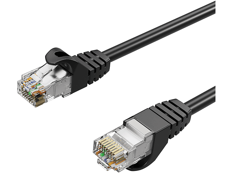 KABELBUDE Netzwerkkabel, Cat. Patchkabel RJ45, Kabel, Ethernet 5m schwarz, U/UTP 7 RJ45 5 m Lan-Kabel