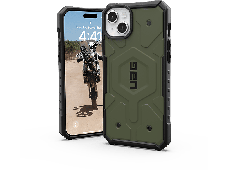URBAN ARMOR GEAR Pathfinder MagSafe, Backcover, Apple, iPhone 15 Plus, olive drab