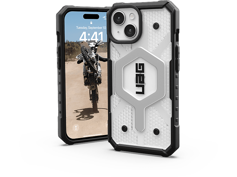 URBAN ARMOR GEAR Pathfinder MagSafe, Backcover, Apple, iPhone 15, ice (transparent)
