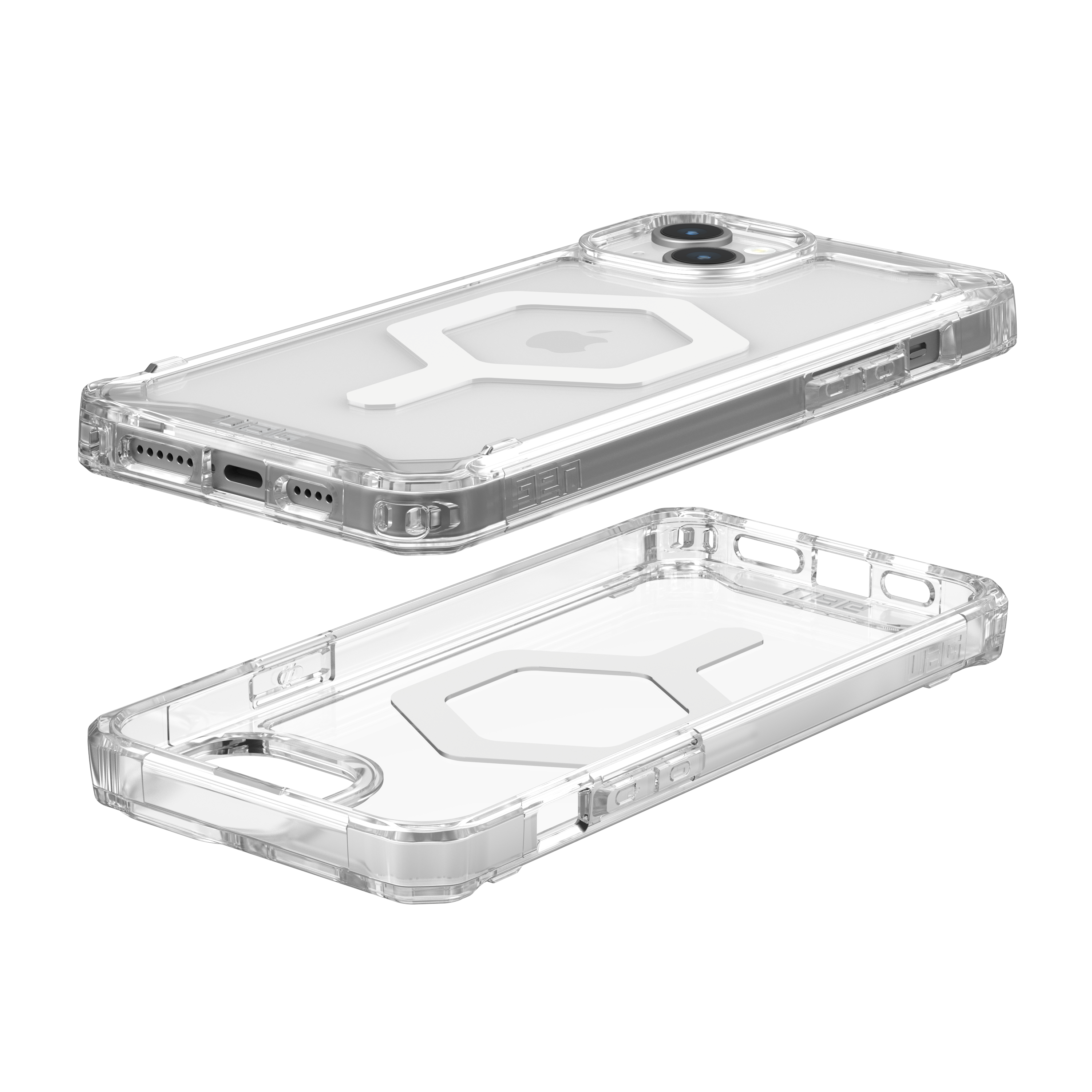 URBAN ARMOR GEAR Plyo (transparent)/weiß 15 ice iPhone Backcover, Apple, Plus, MagSafe