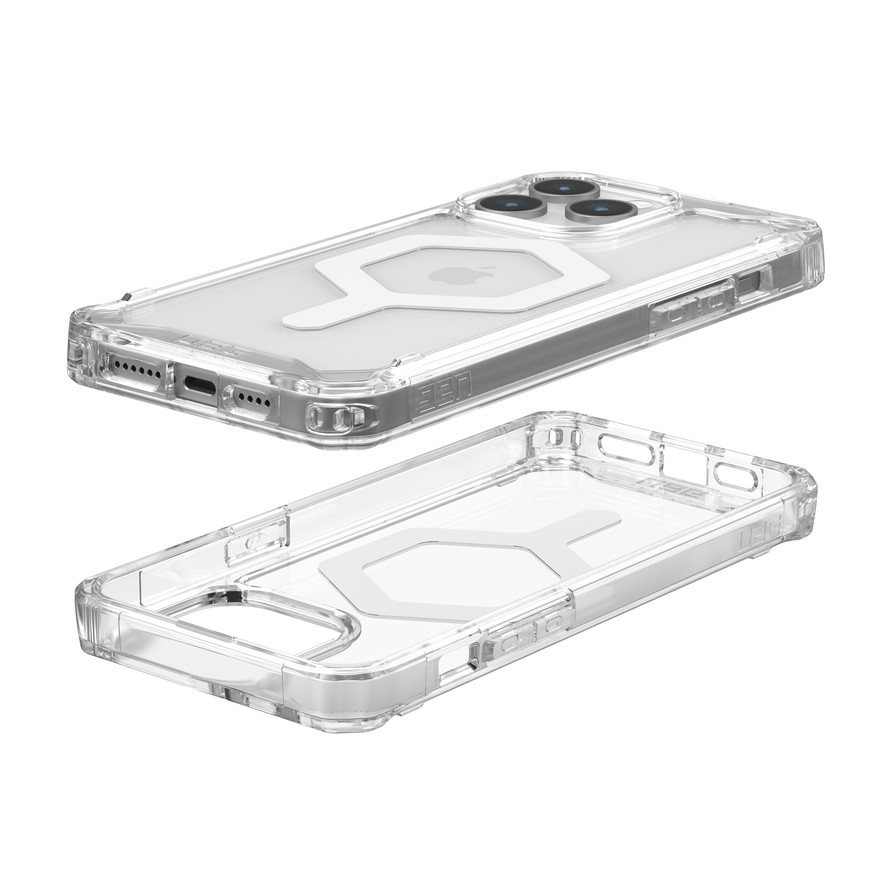 URBAN ARMOR GEAR Pro, iPhone Backcover, Plyo Apple, MagSafe, ice 15 (transparent)/weiß