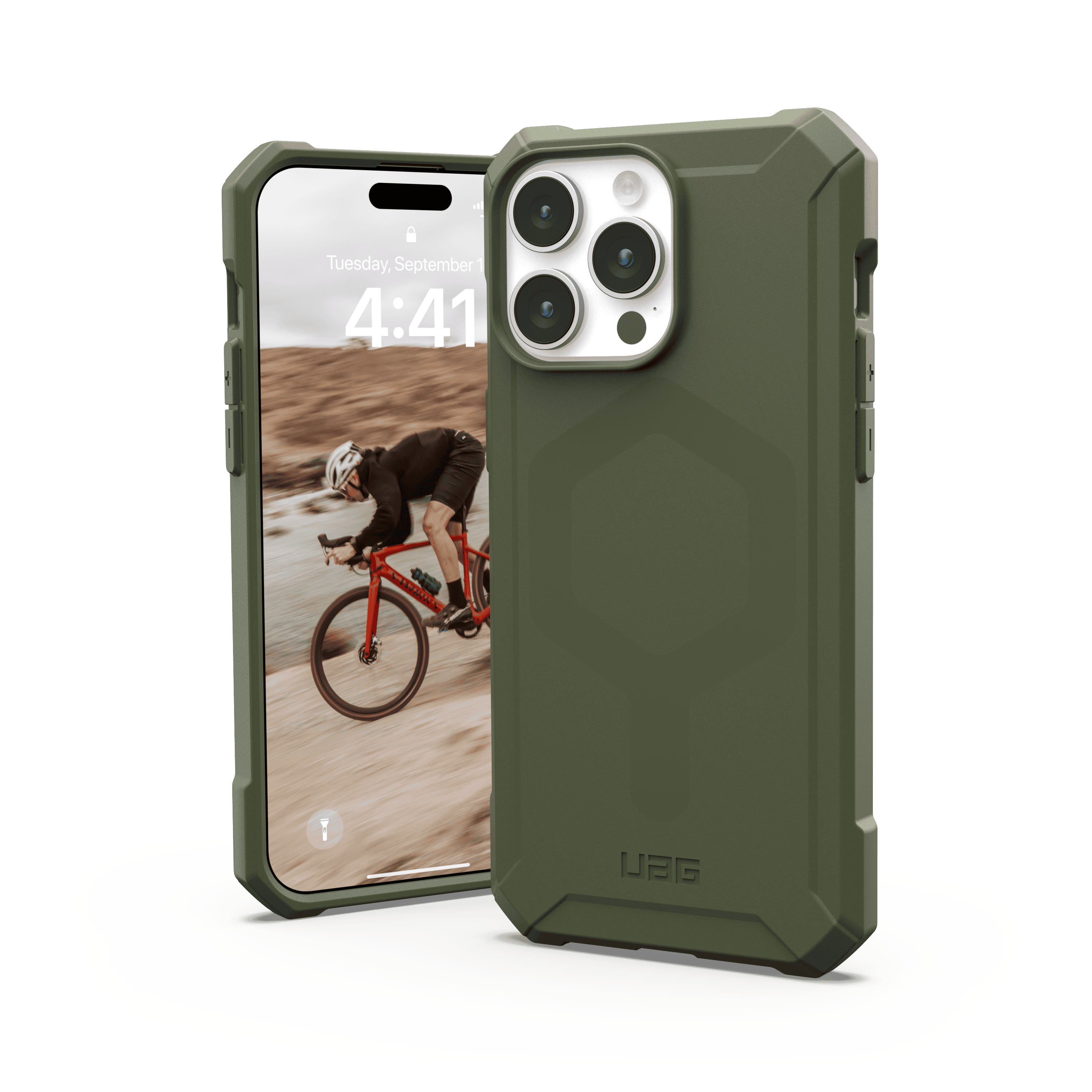 URBAN ARMOR GEAR Essential olive 15 Pro MagSafe, Backcover, Apple, drab iPhone Max