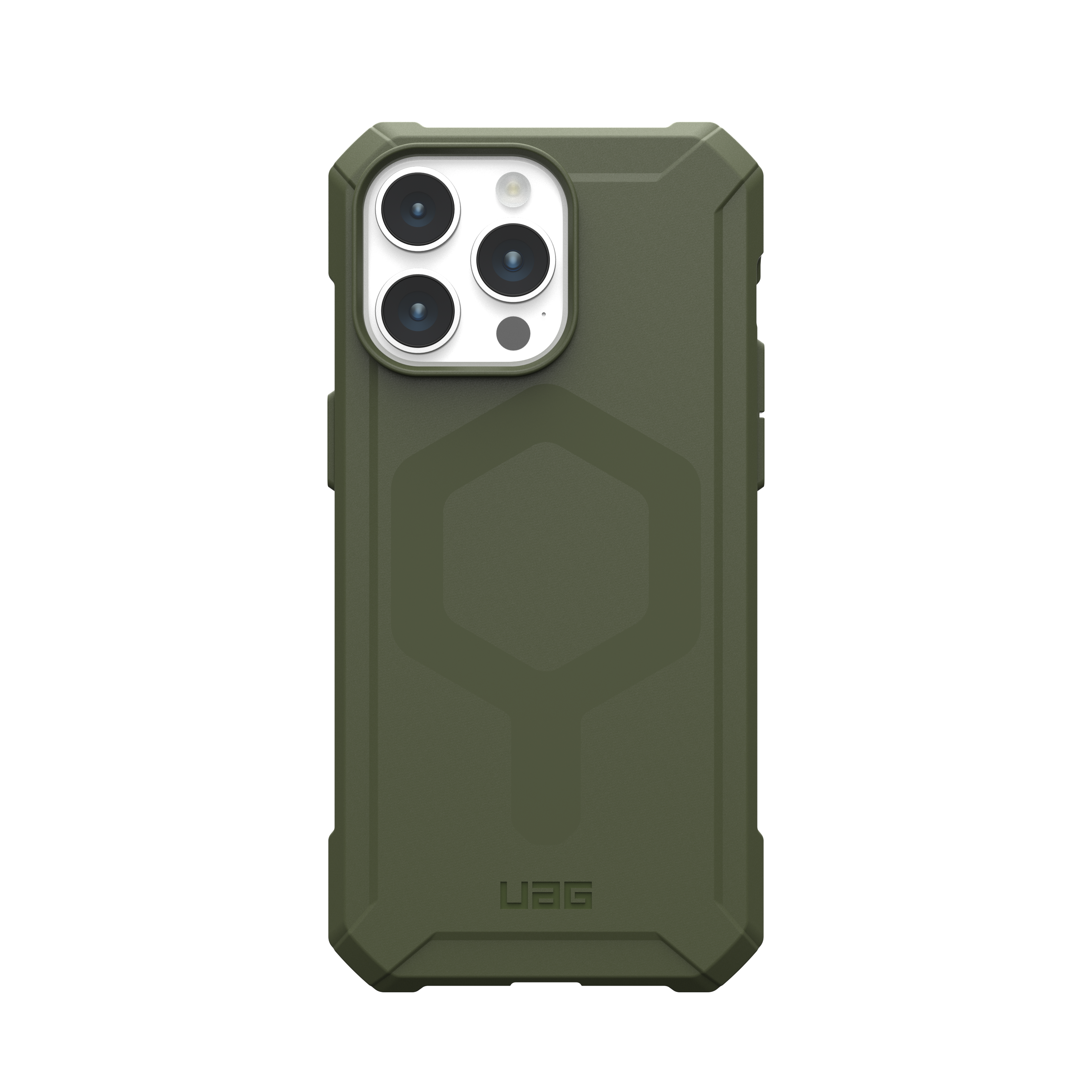 URBAN ARMOR GEAR Essential 15 olive Pro Max, Apple, drab MagSafe, Backcover, iPhone