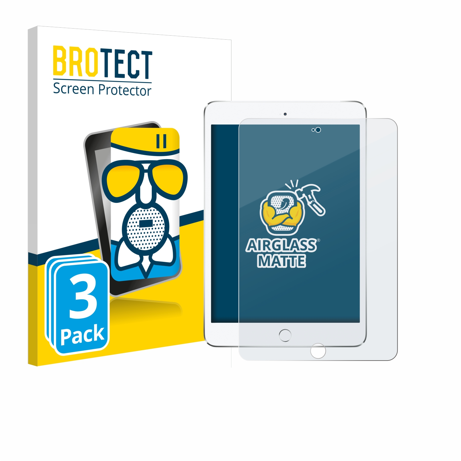 BROTECT 3x Airglass matte Schutzfolie(für iPad 4 Apple Mini 2015)