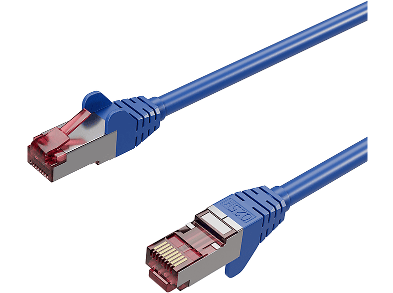 KABELBUDE Netzwerkkabel, RJ45 RJ45, Ethernet S/FTP, Patchkabel 6A, m GHMT Halogenfrei, 0,25 0,25m, LAN, Blau Cat PIMF