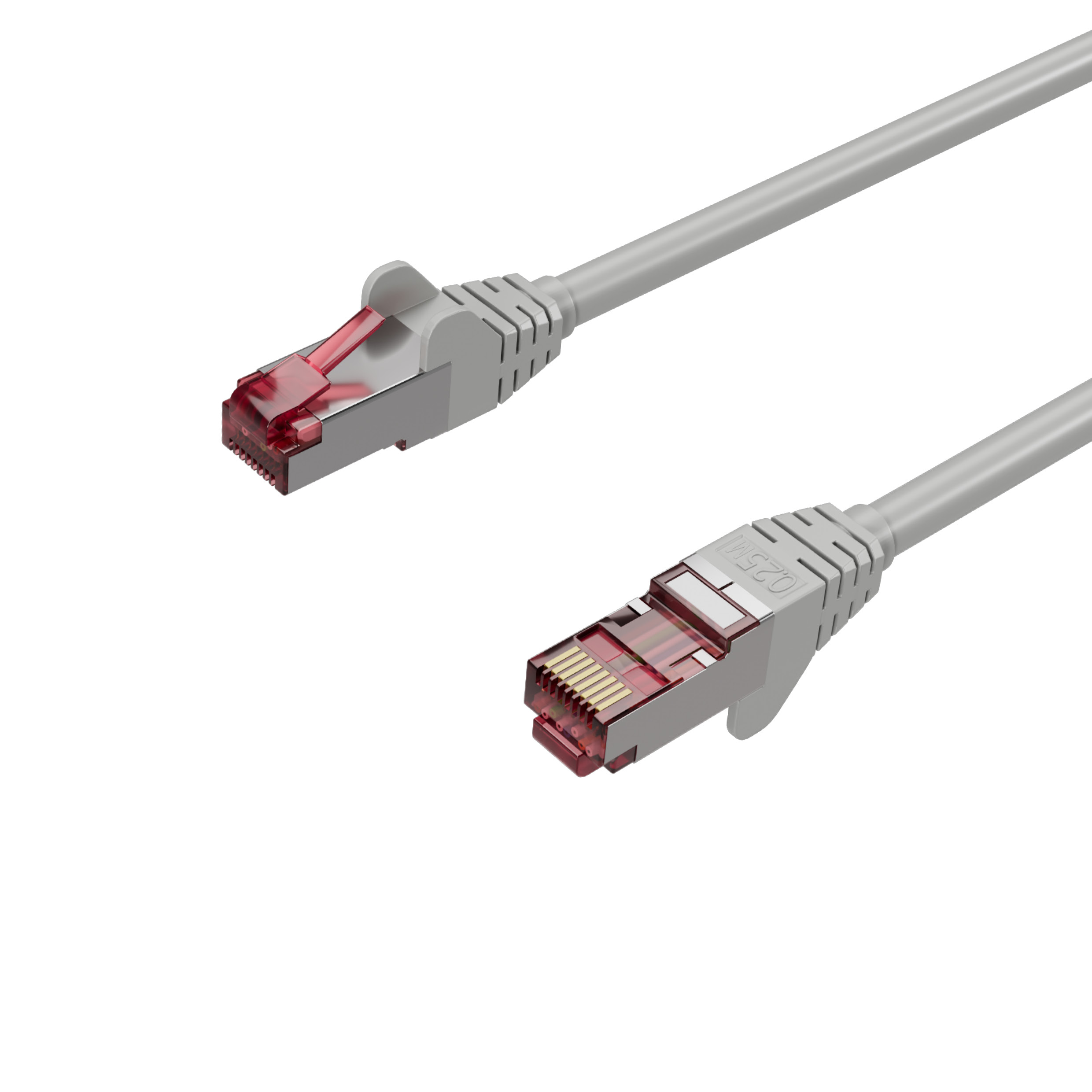 KABELBUDE Netzwerkkabel, Cat m 6A, Grau S/FTP, RJ45 RJ45, Halogenfrei, Patchkabel 0,50 GHMT 0,50m, Ethernet LAN, PIMF