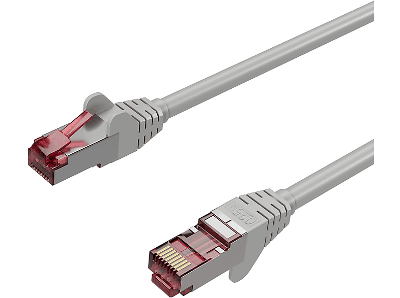 KABELBUDE Netzwerkkabel, Cat m 6A, Grau S/FTP, RJ45 RJ45, Halogenfrei, Patchkabel 0,50 GHMT 0,50m, Ethernet LAN, PIMF