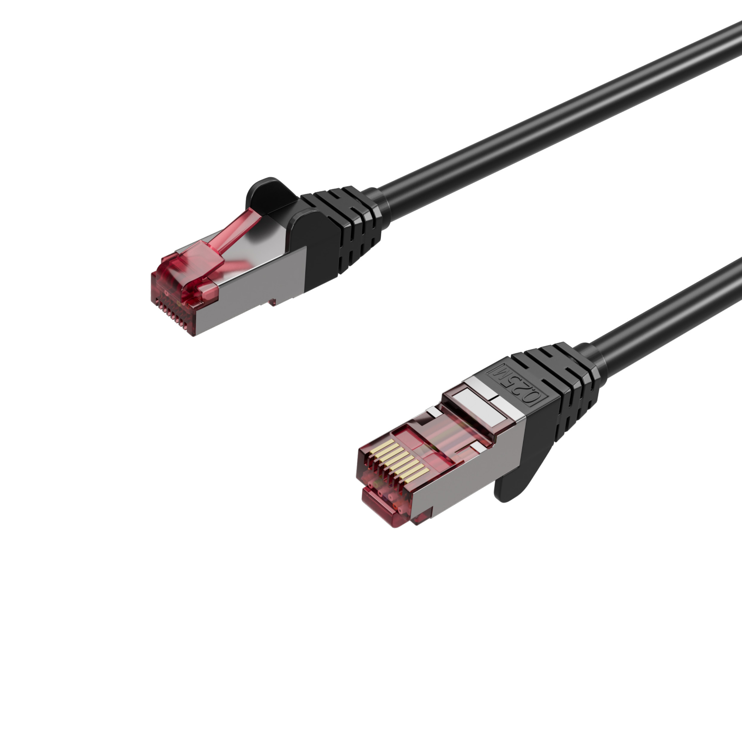 7,50 Schwarz m Ethernet Patchkabel GHMT Cat 6A, RJ45 7,50m, RJ45, Netzwerkkabel, KABELBUDE Halogenfrei, PIMF, S/FTP, LAN,