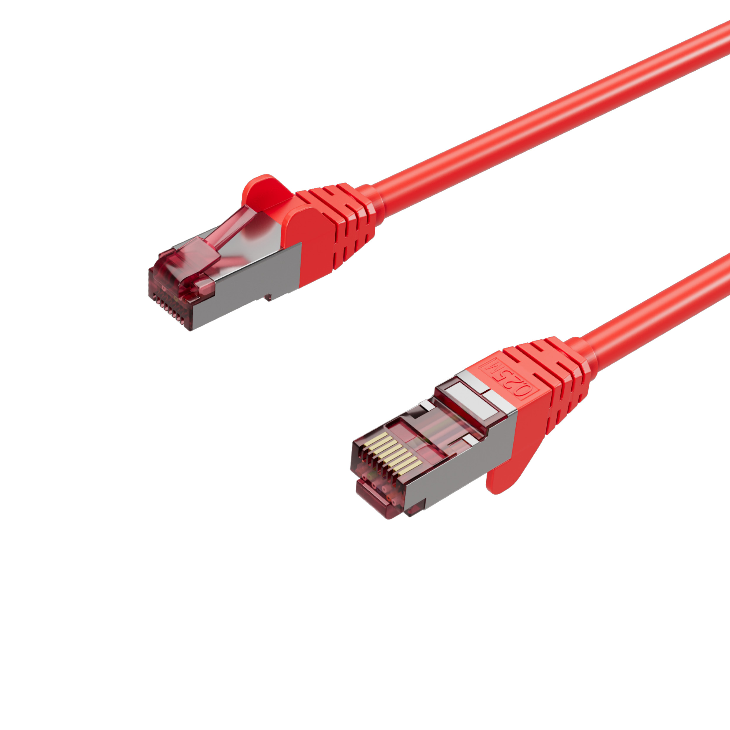 KABELBUDE Netzwerkkabel, RJ45 LAN, GHMT m 6A, Patchkabel 0,25 Ethernet Halogenfrei, RJ45, S/FTP, 0,25m, Rot PIMF, Cat